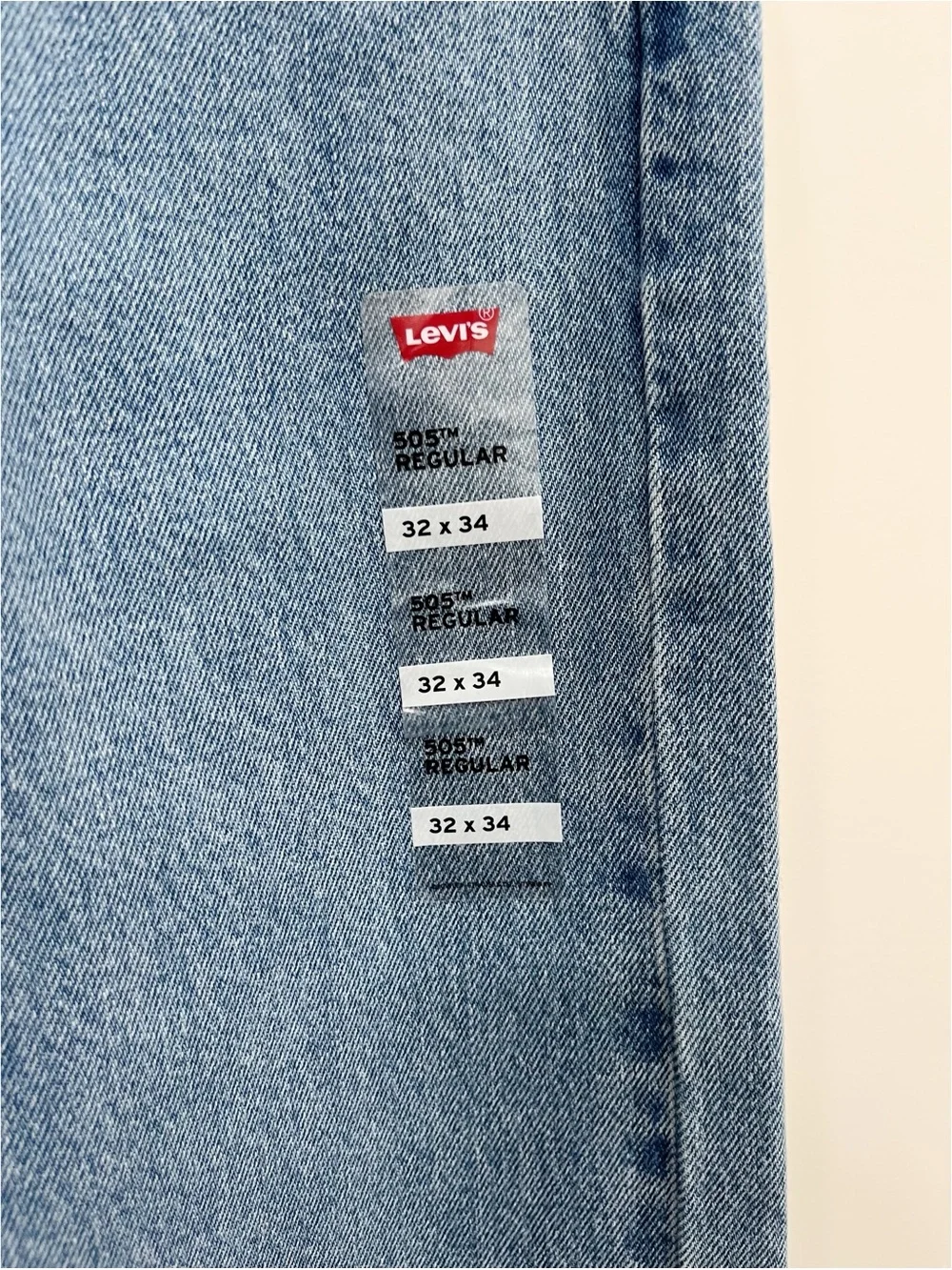 Levi’s 505 Regular Fit Jeans Men’s 32x34 Light Wash Straight Leg 100% Cotton NWT
